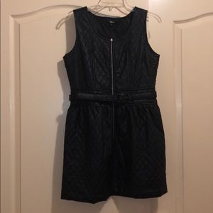 Black quilted leather dress